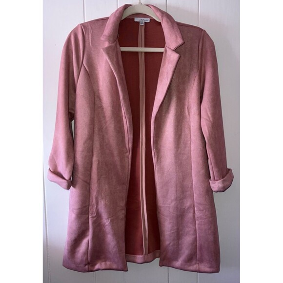 Blashe - Faux Suede Open Blazer in the color Dusty Rose/Pink Size Medium - NWT - Picture 1 of 7